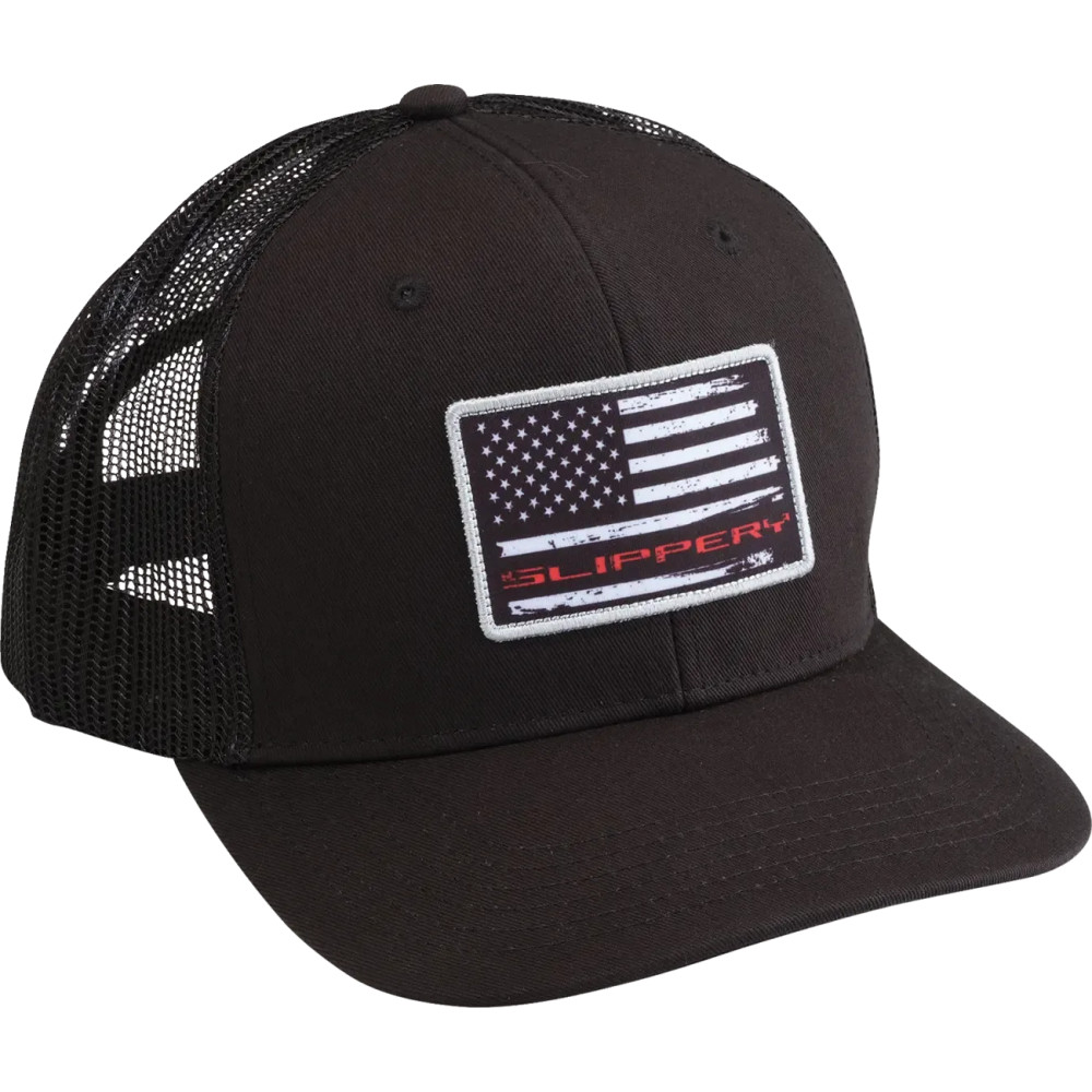 Flag Hat — One Size, Snapback, Black
