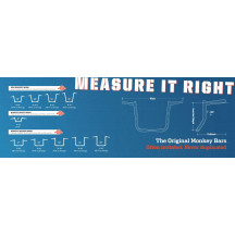 Manillar 1-1/4" Bagger Monkey Bar — abrazadera 1", elevación 8", barrido 9", Negro