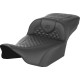 Dragon Scale Stitch RoadSofa™ Seat — 2-Up, overall 30.5 in, driver 17.5×14 in, Black