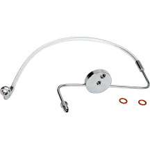 Designer Series Front Lower Brake Line Kit — without ABS, Single disc, Chrome