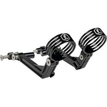 REVO ARC Billet Remote Reservoir External Mounts — Black anodized, fits '14+ FL Touring
