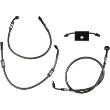 Kit de líneas de freno trenzadas Midnight — Estándar, con ABS, Negro