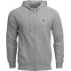 Sudadera con cremallera Badge — Talla L, Gris jaspeado
