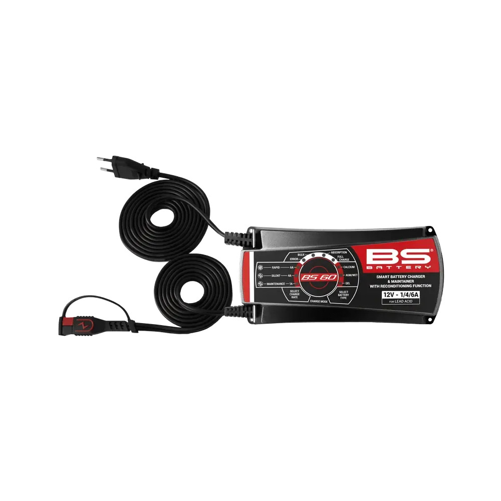 Cargador y Mantenedor de Batería SMART con Función de Reacondicionamiento — hasta 30 Ah, negro, rojo