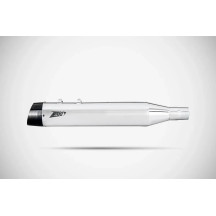 4.33 Inches Slash-Cut Slip-Ons Muffler for HD-TOURING E3 — Polished muffler, Black end cap