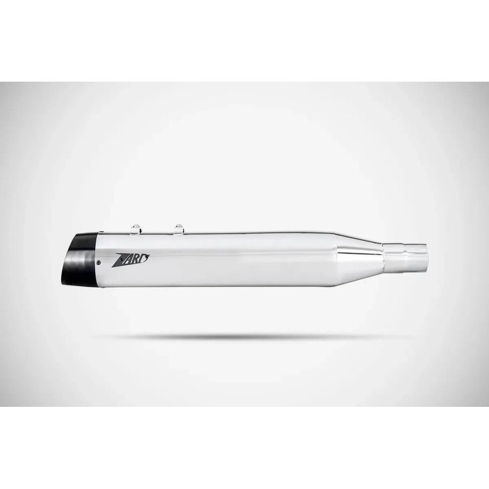 4.33 Inches Slash-Cut Slip-Ons Muffler for HD-TOURING E3 — Polished muffler, Black end cap