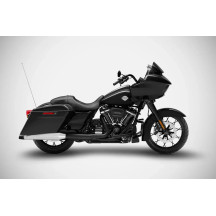 4.33 Inches Slash-Cut Slip-Ons Muffler for HD-TOURING E3 — Polished muffler, Black end cap