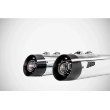 4.33 Inches Slash-Cut Slip-Ons Muffler for HD-TOURING E3 — Polished muffler, Black end cap