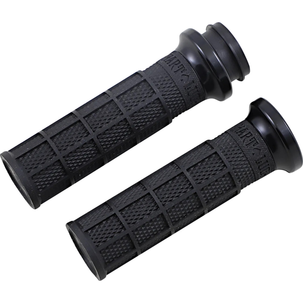 Hart-Luck Signature V-Twin Lock-On™ Grips — 25.4 mm (1") , Anodized Black