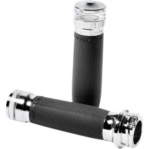 Vision Series Contour LED Turn Signal Grips — 1" fit, Chrome