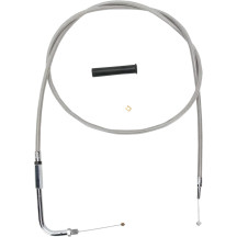 Stainless Braided Throttle Cable — 122 cm (48") housing, 90° elbow