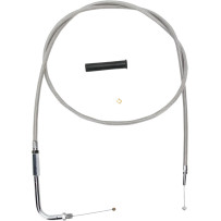 Stainless Braided Throttle Cable — 122 cm (48") housing, 90° elbow