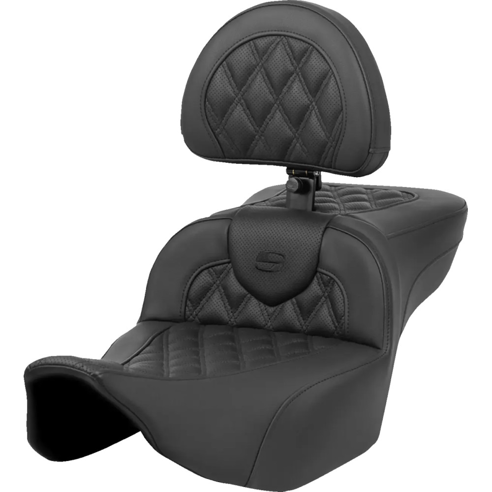 Roadsofa™ Asiento calefactado de alcance extendido — 43 cm asiento conductor, 77,5 cm total, Negro