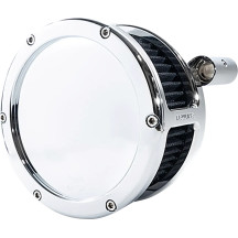 Kit de Filtro de Aire BA — Redondo, Negro/Cromo, Aluminio mecanizado