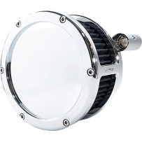 Kit de Filtro de Aire BA — Redondo, Negro/Cromo, Aluminio mecanizado