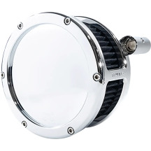 Kit de filtro de aire BA — redondo, negro/cromado, aluminio mecanizado