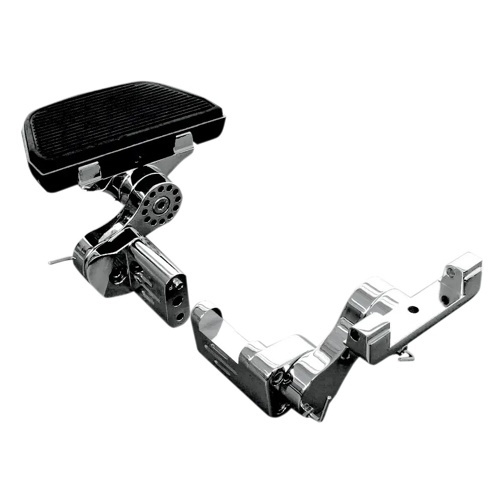 Adjustable Passenger Floorboard Mounts — Chrome, Billet Aluminum