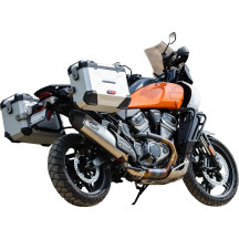 Slip-On Muffler — Brushed stainless steel, black end cap