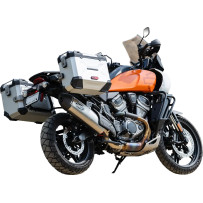 Slip-On Muffler — Brushed stainless steel, black end cap