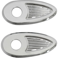 Placas adaptadoras/cubiertas para intermitentes traseros de puntales de guardabarros — Harley-Davidson®, cromado, par