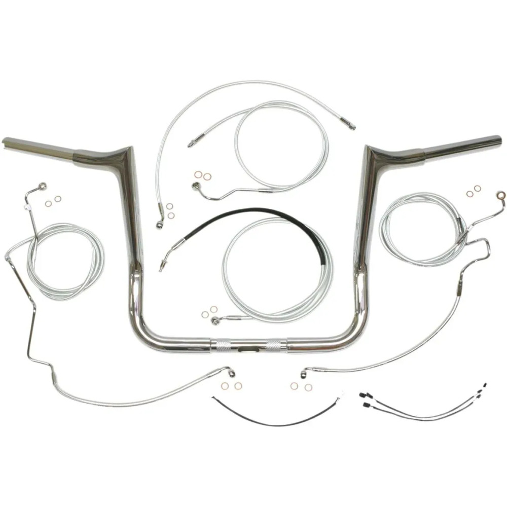 1-1/4" Viking Handlebar Installation Kit — 32 mm (1-1/4"), 25.4 mm (1" clamp), 12" center, Chrome