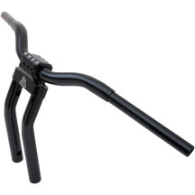 Kage Fighter-T Pullback Handlebar — 32 mm (1-1/4") diameter, 33 cm (13") rise, 88.9 mm (3-1/2") riser c-c, Black gloss