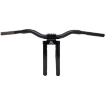 Kage Fighter-T Pullback Handlebar — 32 mm (1-1/4") diameter, 33 cm (13") rise, 88.9 mm (3-1/2") riser c-c, Black gloss