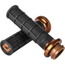 Hart-Luck Signature V-Twin Lock-On™ Grips — 25.4 mm (1") handlebar, Anodized Black/Bronze