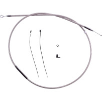 Redesigned Polished Stainless Clutch Cable — 172 cm (67-11/16") , travel 89 mm (3-1/2") , adjuster 64.5 cm (25-7/16")