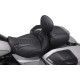Wide Deluxe Touring Passenger Seat — Mustang, Black, gray stitching