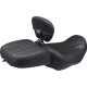 Wide Deluxe Touring Passenger Seat — Mustang, Black, gray stitching