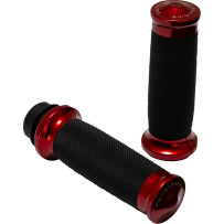 Contour Color Grips — 25.4 mm (1"), Red, Anodized