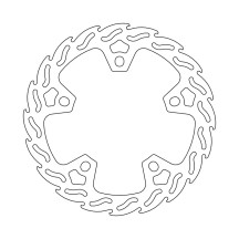 Rotor de freno fijo Flame — 320 mm, patrón de 5 agujeros, 4,5 mm grosor, Plata