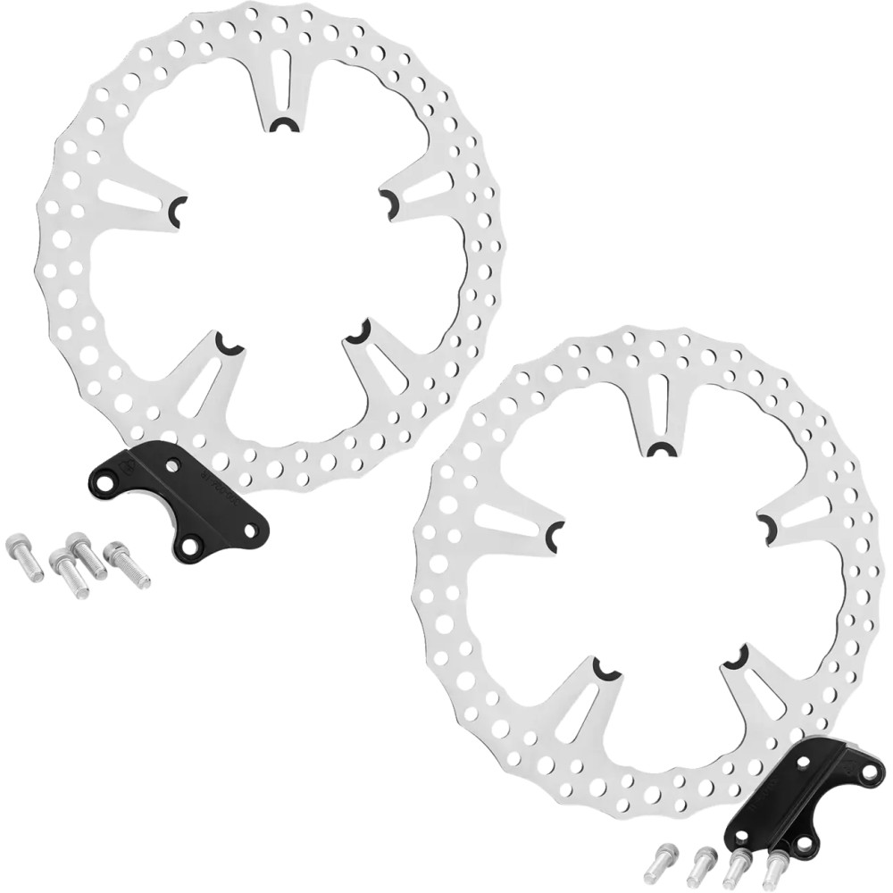 15" Big Brake Jagged Floating Rotor Kit — 381 mm (15"), Chrome