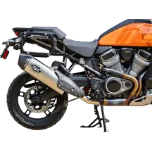 Slip-On Muffler — Brushed stainless steel, black end cap