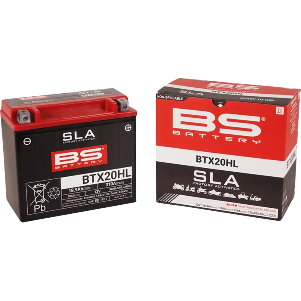 SLA Factory- Activated AGM Maintenance-Free Battery — 12V, 18Ah, Right-front negative/Left-front positive, Black