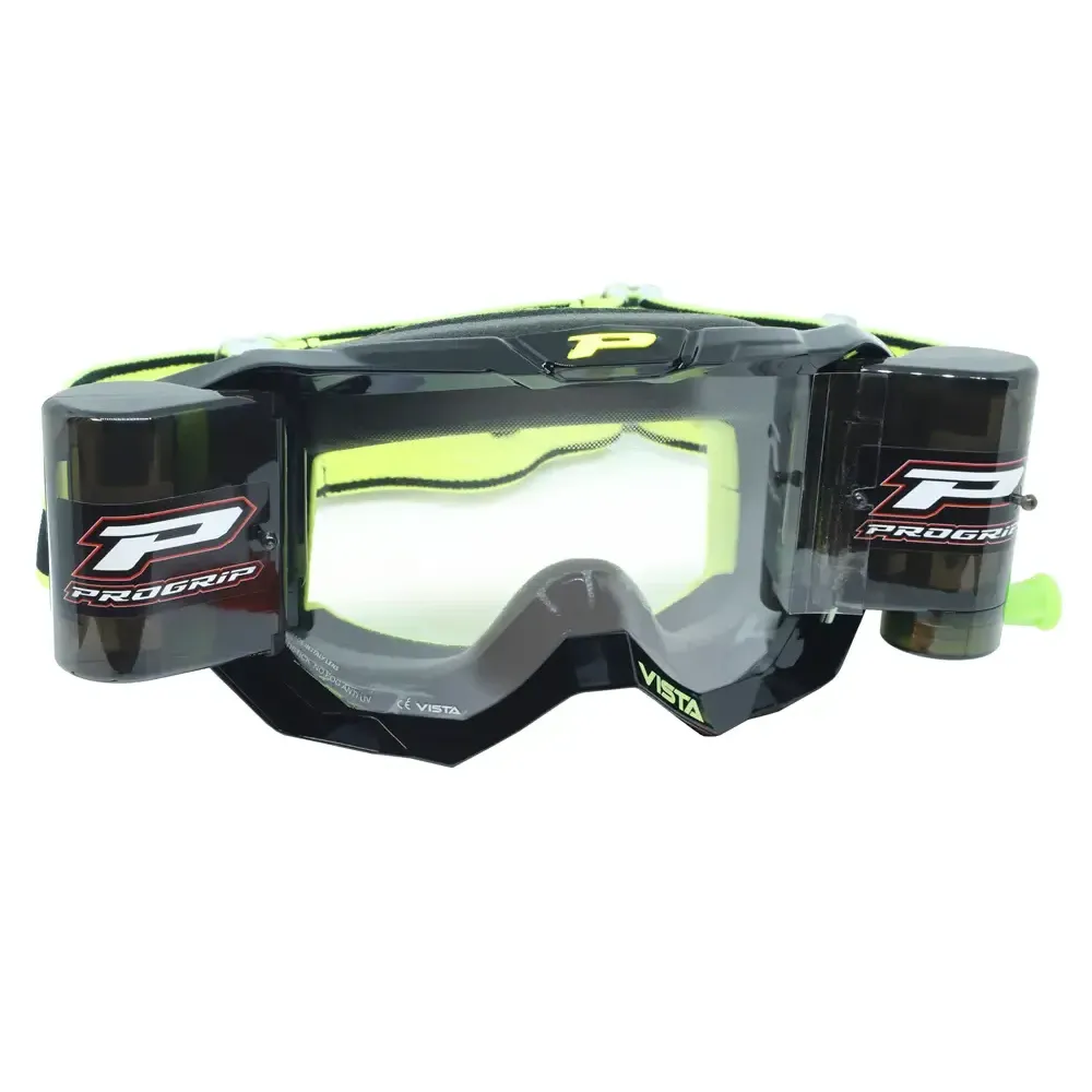 3303 Vista Goggles With XXL Roll-Off System. Free Clear Lens Included — One Size, Black/Fluorescent Green