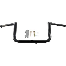1-1/2" Grande Twin Peaks Touring Handlebar — 1-1/2" clamp, 10" rise, 5-1/4" pullback, 36-1/2" width, Black gloss