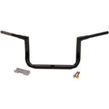 1-1/2" Grande Twin Peaks Touring Handlebar — 1-1/2" clamp, 10" rise, 5-1/4" pullback, 36-1/2" width, Black gloss
