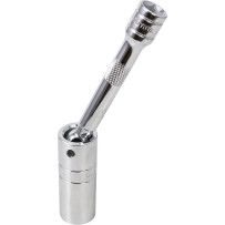 Joint Magnetic Spark Plug Socket — 6 in overall, 3/8 in drive, Silver