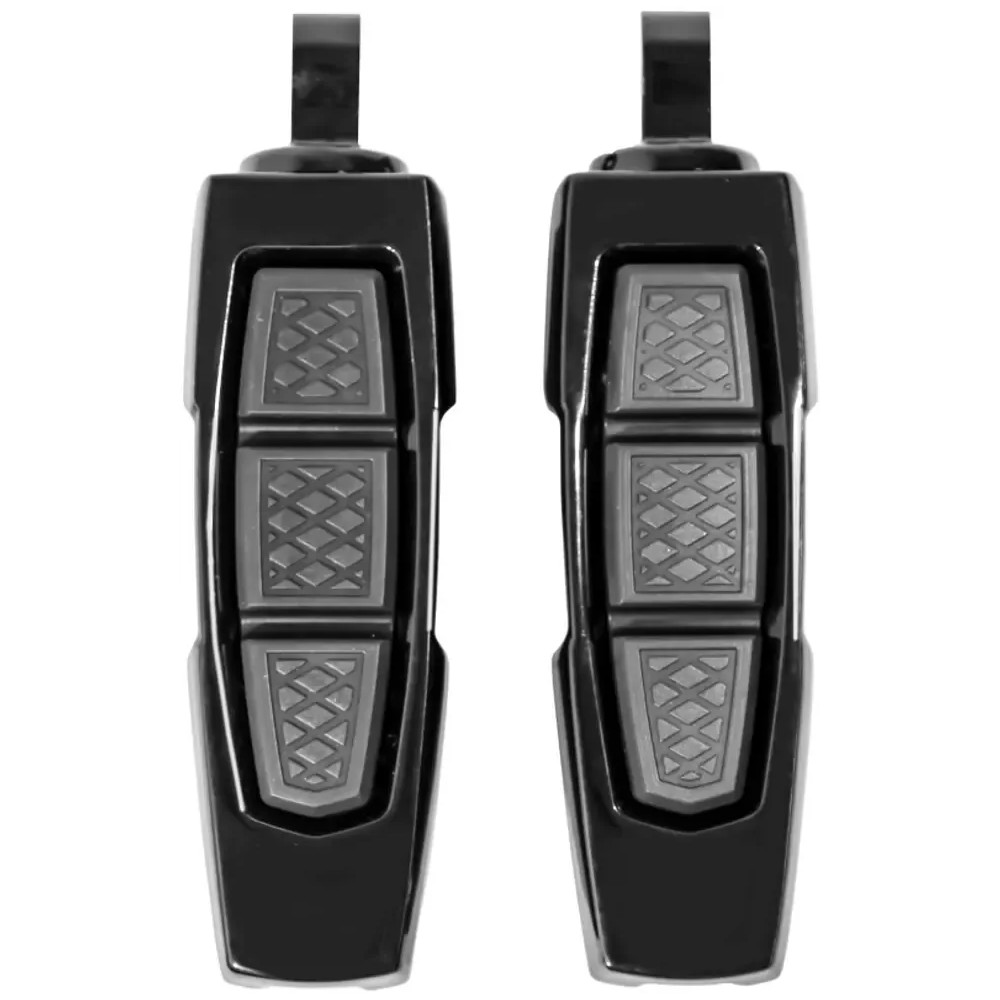 Footpegs with Adapters — Left, Right, Bolt-On, Black