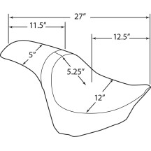 Predator Seat — 27 in overall, 12 in driver width, 1 in lower than stock, Black