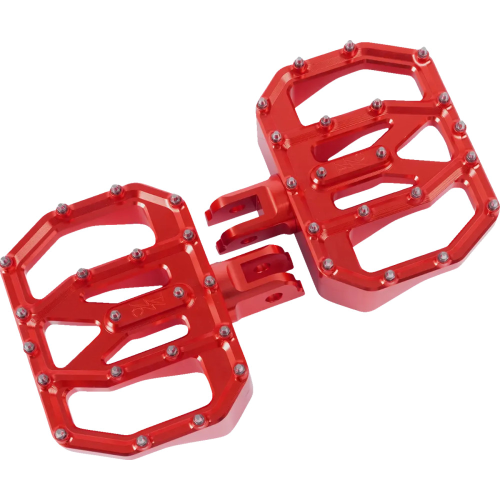 Mini Aggressor Floorboards — Front, 12.1 cm × 89 mm, Red Anodized