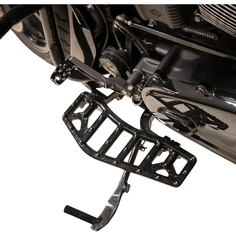 Aggressor Floorboards — 12 in × 4-1/2 in, Black anodized