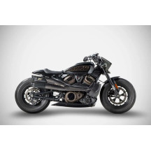 ZARD GT Full Exhaust System 2:2 Slip-On Kit H-D Sportster S — 1250 cc, Matte Black