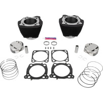 Big Bore Cylinder Kit — 132 cu in, 4.320 in bore, 4.500 in stroke, Wrinkle Black