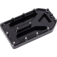 Aggressor Brake Pedal Pad — 4.75" x 2.75", fits stock bagger brake arm, Black anodized