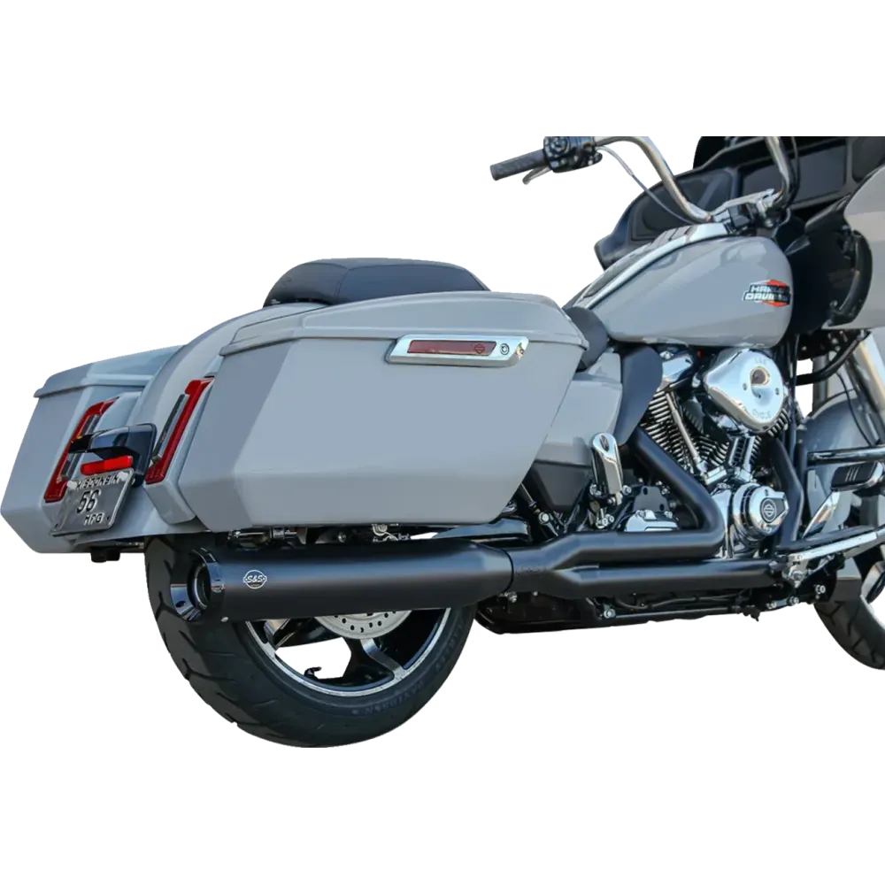 2-into-1 GNX Exhaust System — 4-1/2" muffler, Guardian Black