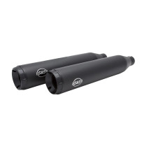 Grand National Slip-On Mufflers — Matte Black, Right