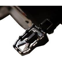 Aggressor Foot Pegs — 57 mm (2-1/4"), 3-1/2" width, Black anodized, Rear mount